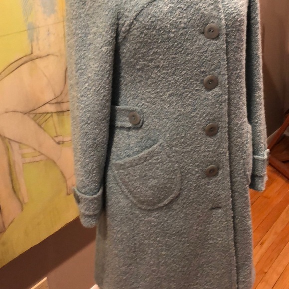 NWOT ETCETERA BLUE NUBBY QUARTER LENGTH COAT - Picture 3 of 8